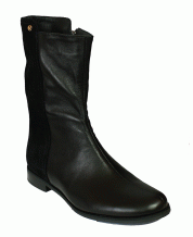 Высокие комбинированные ботинки с фурнитурой из черной кожи и замша