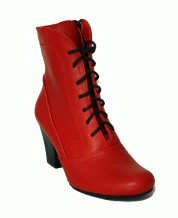 Демисезонные ботинки из натуральной красной кожи
